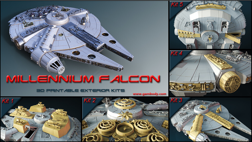 Millenium Falcon exterior 5 kits