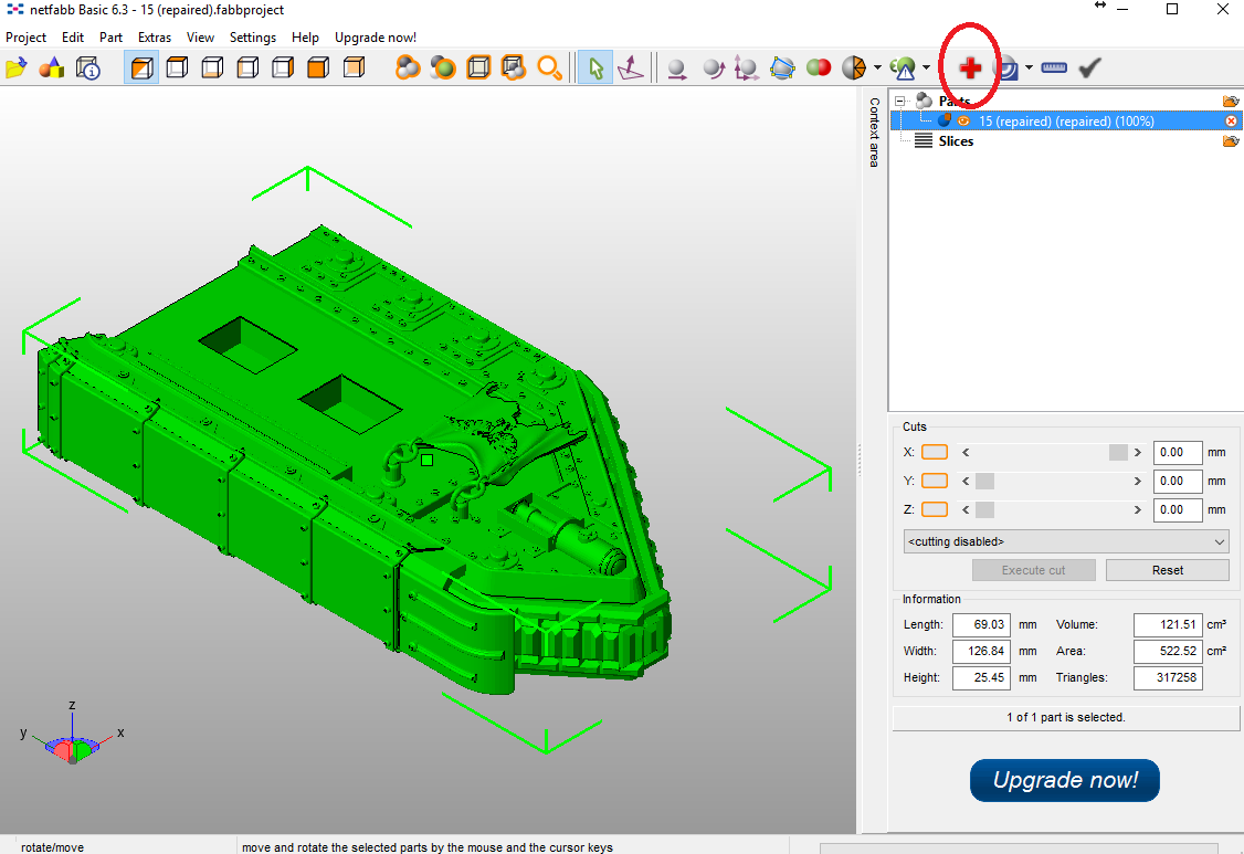 Repair STL files in Netfabb