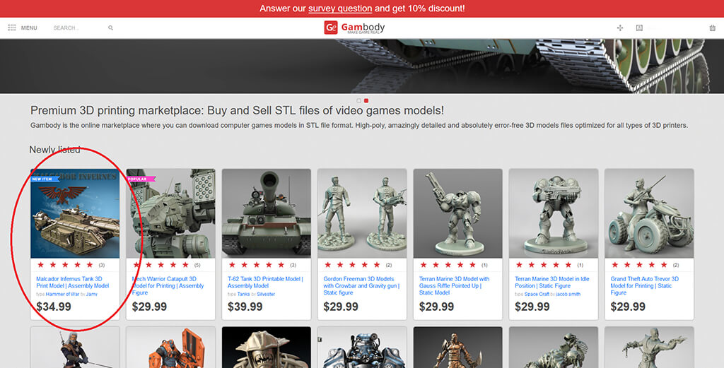 New item for sale on Gambody