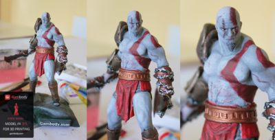Lifelike Painted Kratos 3D Model – Press Release by Gambody