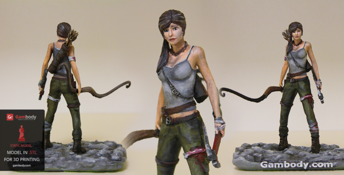 3D Printed and Painted Lara Croft – Press Release by Gambody