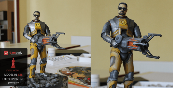 Gordon Freeman 3D Model: Printed and Painted – Press Release by Gambody