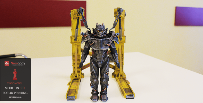Printed and Painted Tesla Power Armor 3D Model – Press Release by Gambody