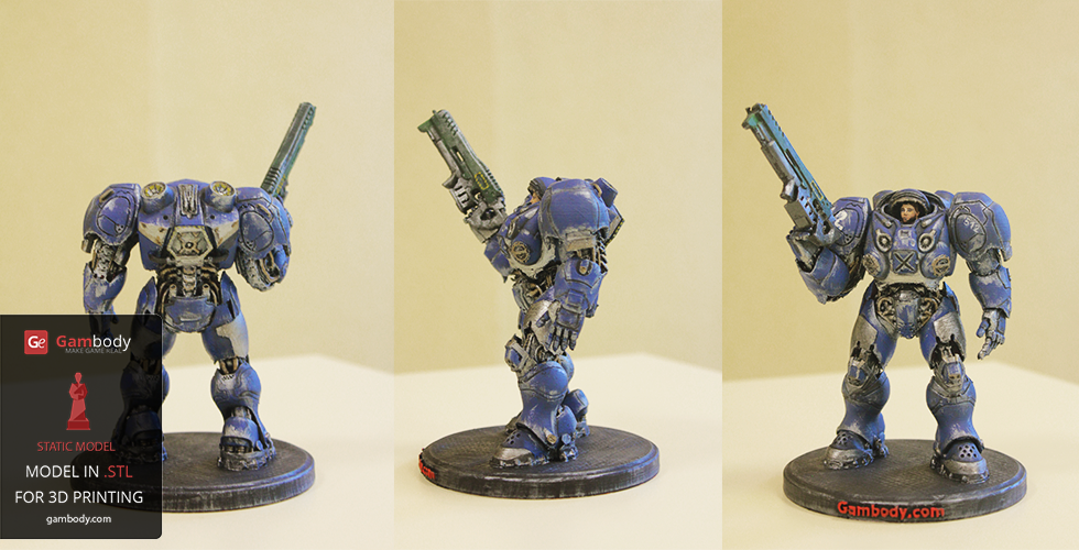 Painting StarCraft Terran Space Marine 3D Model – Press Release By Gambody