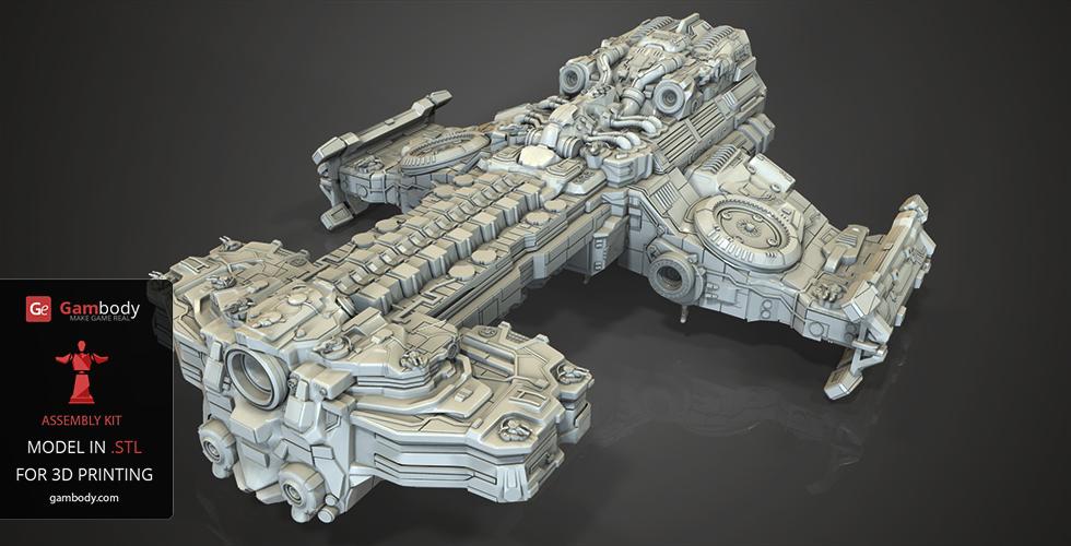 3D model Roundup: Terran Battlecruiser for 3D printing from StarCraft