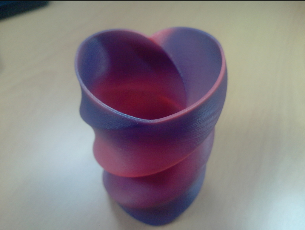 3D Printed twisted heart vase