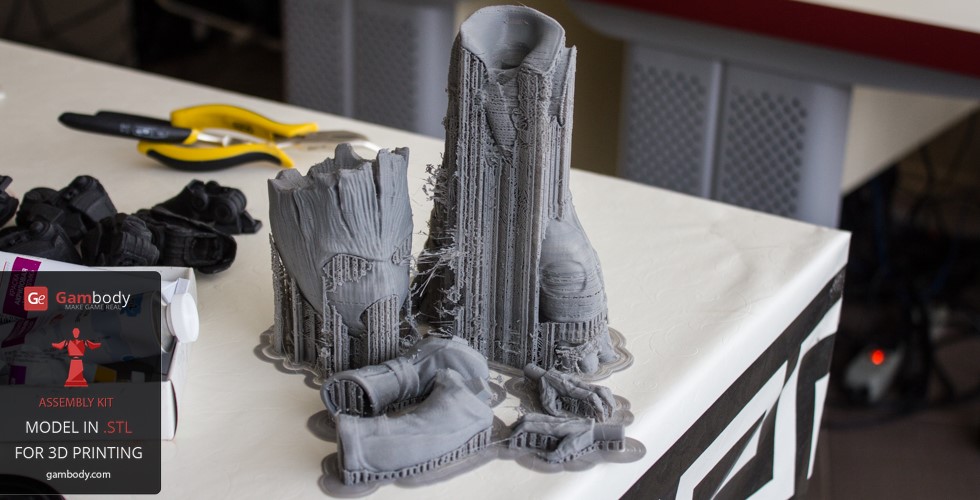 removing support from Groot 3D printing model