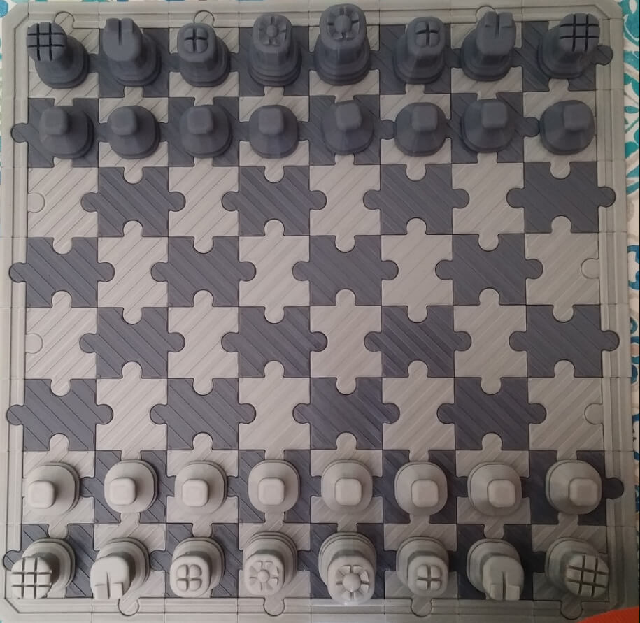 3D printed puzzle as a chess board
