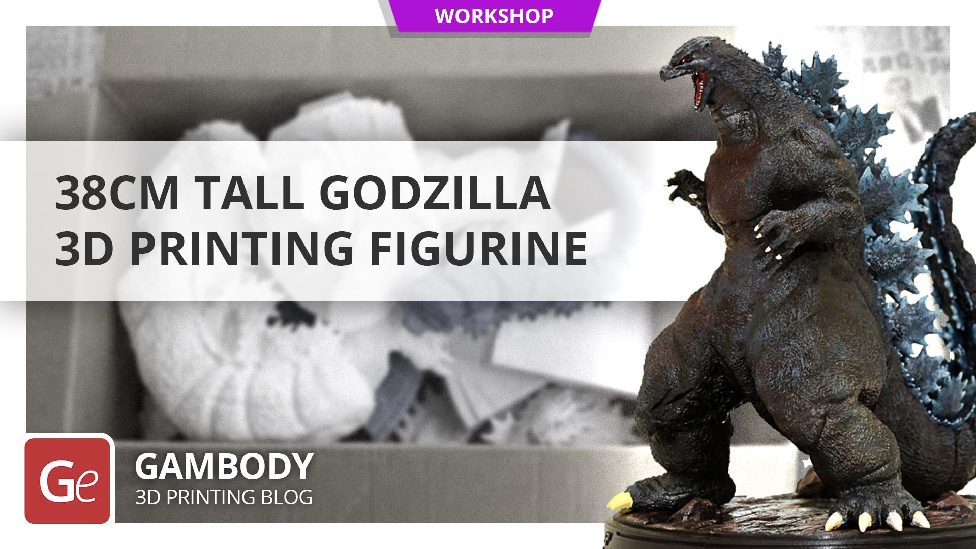 38cm Tall Godzilla 3D Printing Figurine