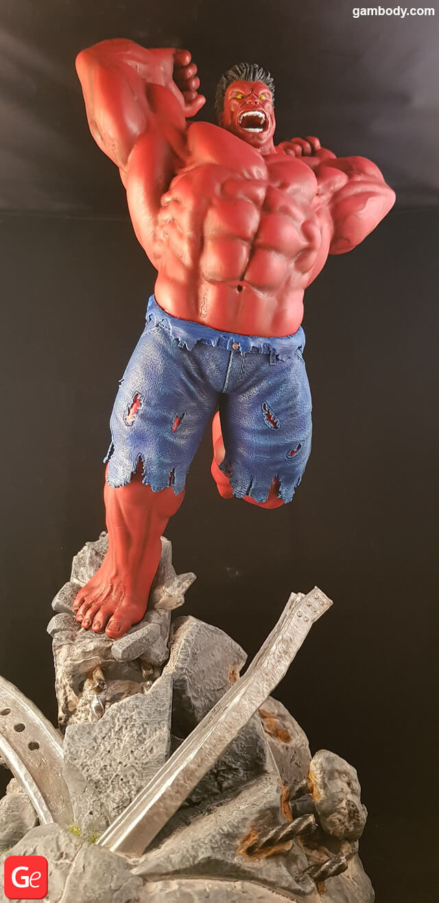 3D printed Red Hulk figurine