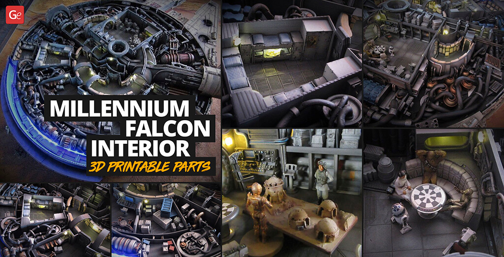 Fabulous Millennium Falcon Build Diary with Custom Interior 3D Printable Parts