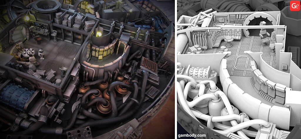 Star Wars ship engine color