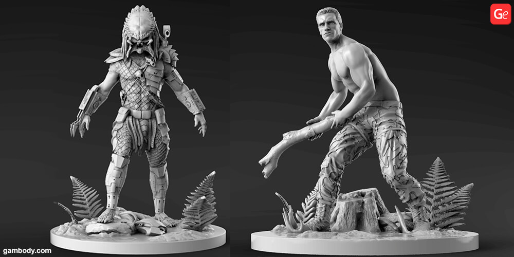 Predator vs Dutch fight 3D model to print