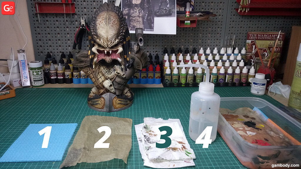 Prepare 3D print of Predator Bust for painting