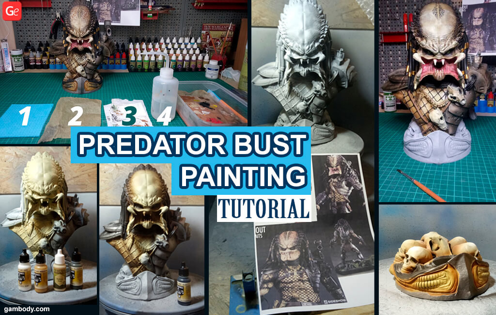 3D print painting tutorial for Predator Bust