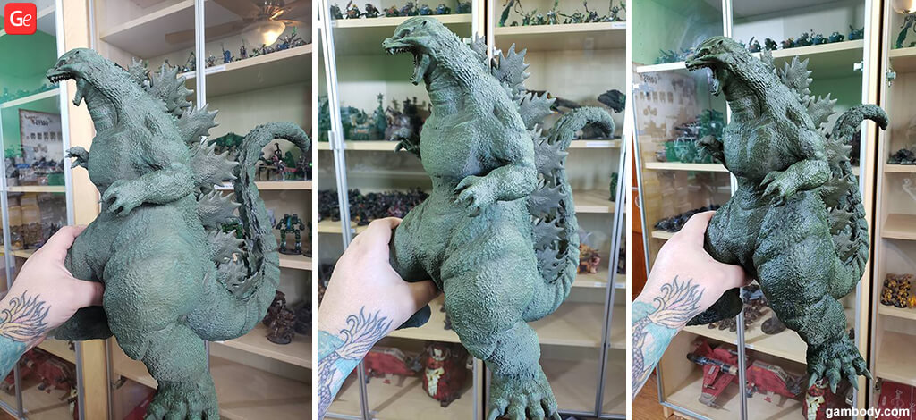 Dry brushing Godzilla figure