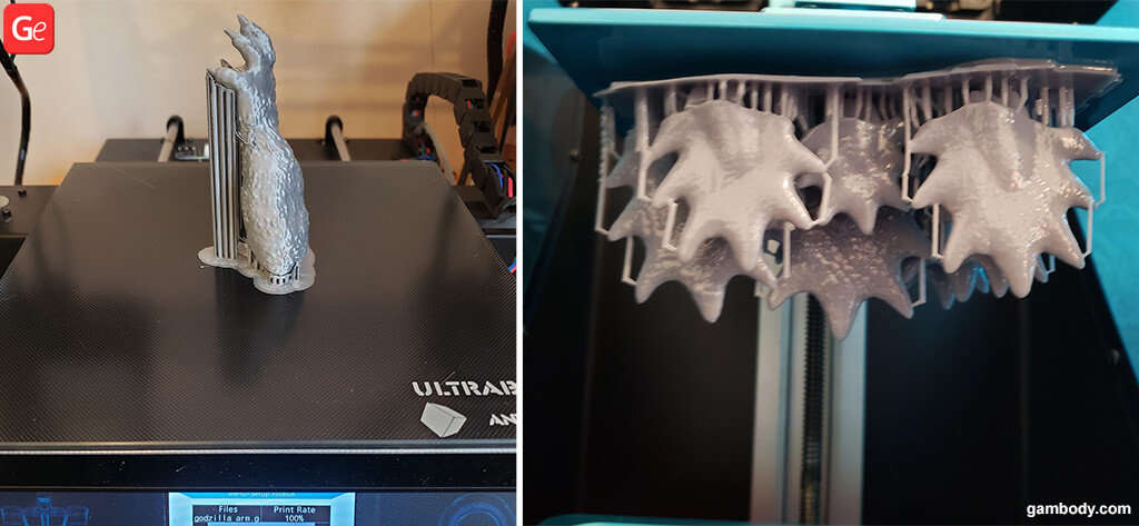 Godzilla model 3D printing with supports