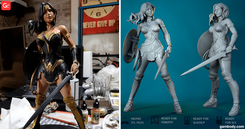 Wonder Woman 3D model to print