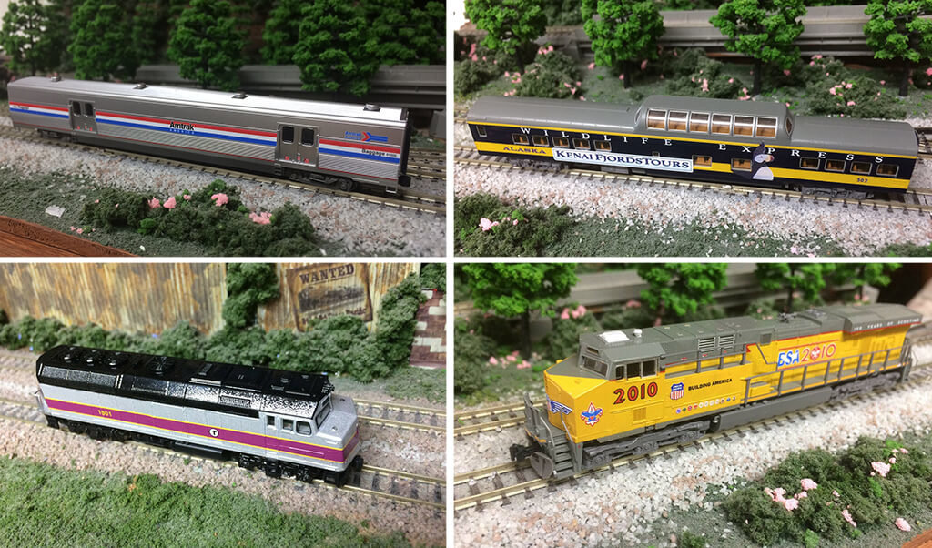 N-scale 3D printed trains