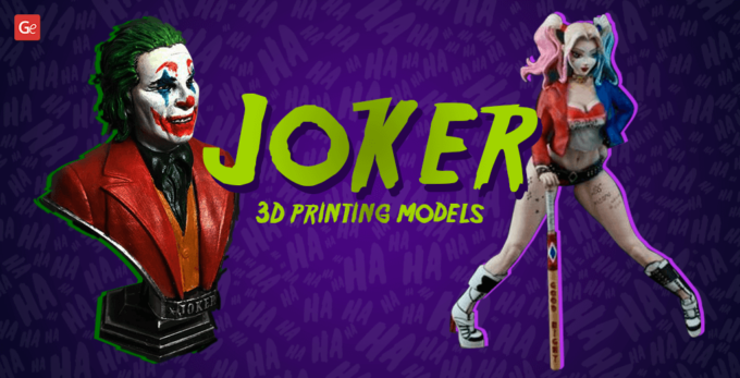 Top Joker 3D Printed Model: Collection of 15 Villain Figurines