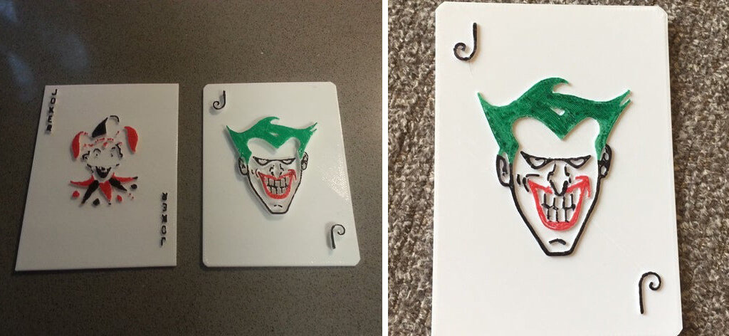 Joker playing cards 3D printed