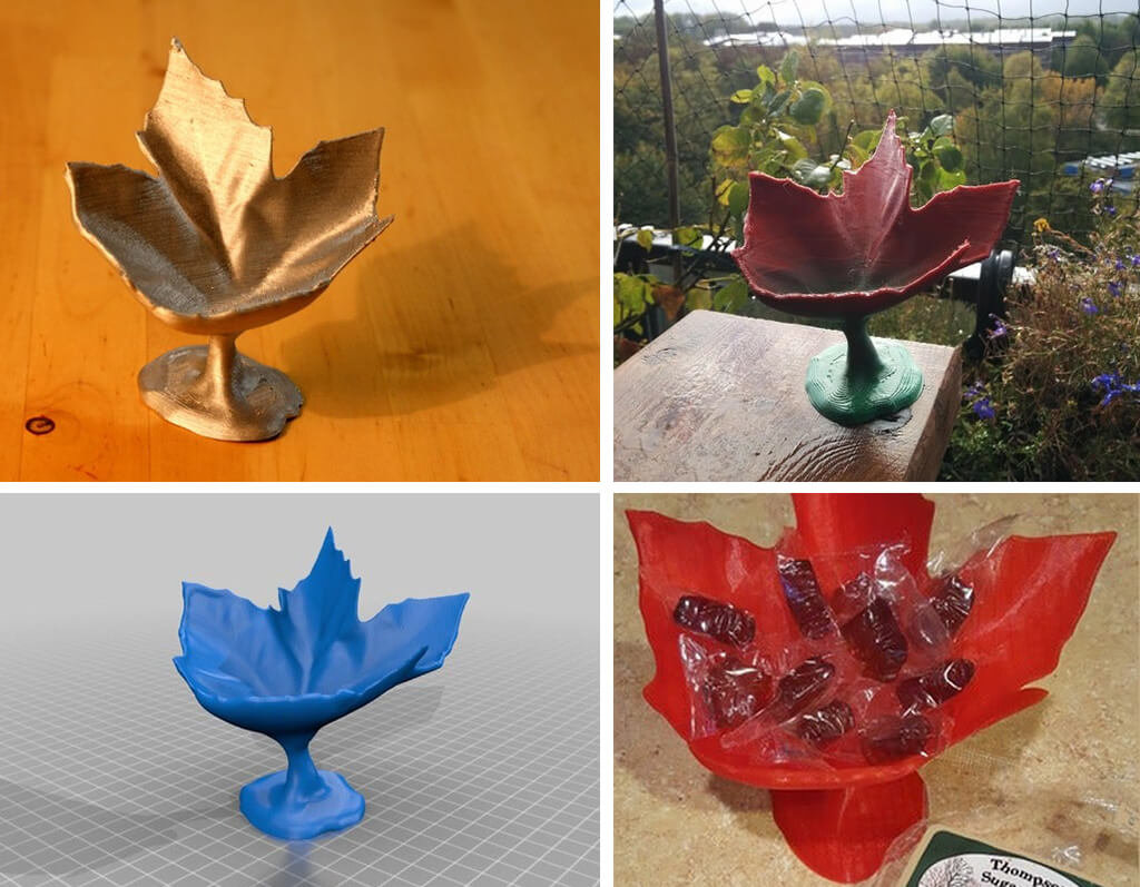 Maple leaf candy dish 3D printing STL