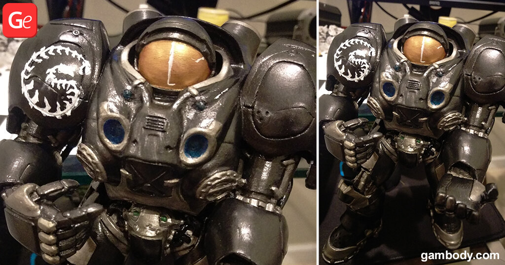 How to paint face of Terran Marine 3D printed figurine