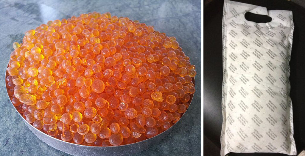 Silica gel beads for 3D printer filament storage
