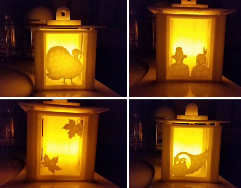 Lantern with turkey décor STL files to 3D print