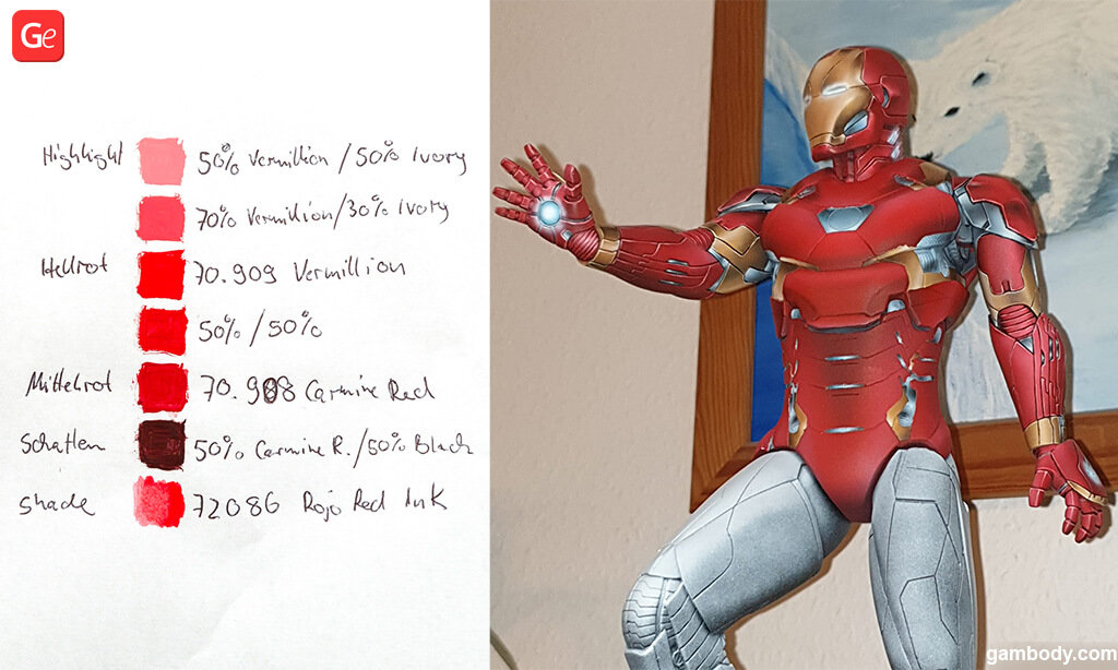Painting 3D printed object Iron Man figurine