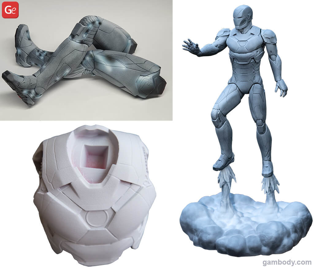 Iron Man 3D print prepared for painting