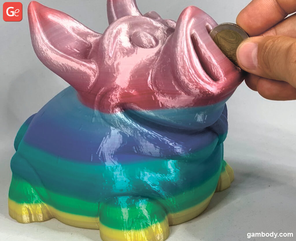 Experiments with rainbow PLA filament