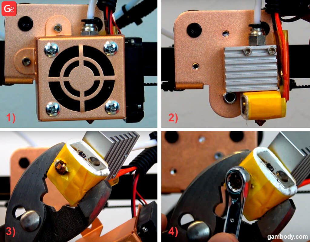 How to disassemble 3D printer HotEnd