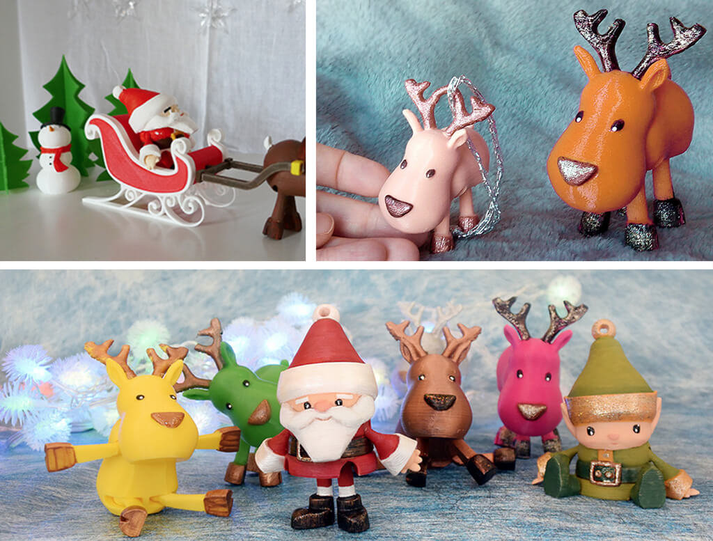 3D printed Christmas ornaments