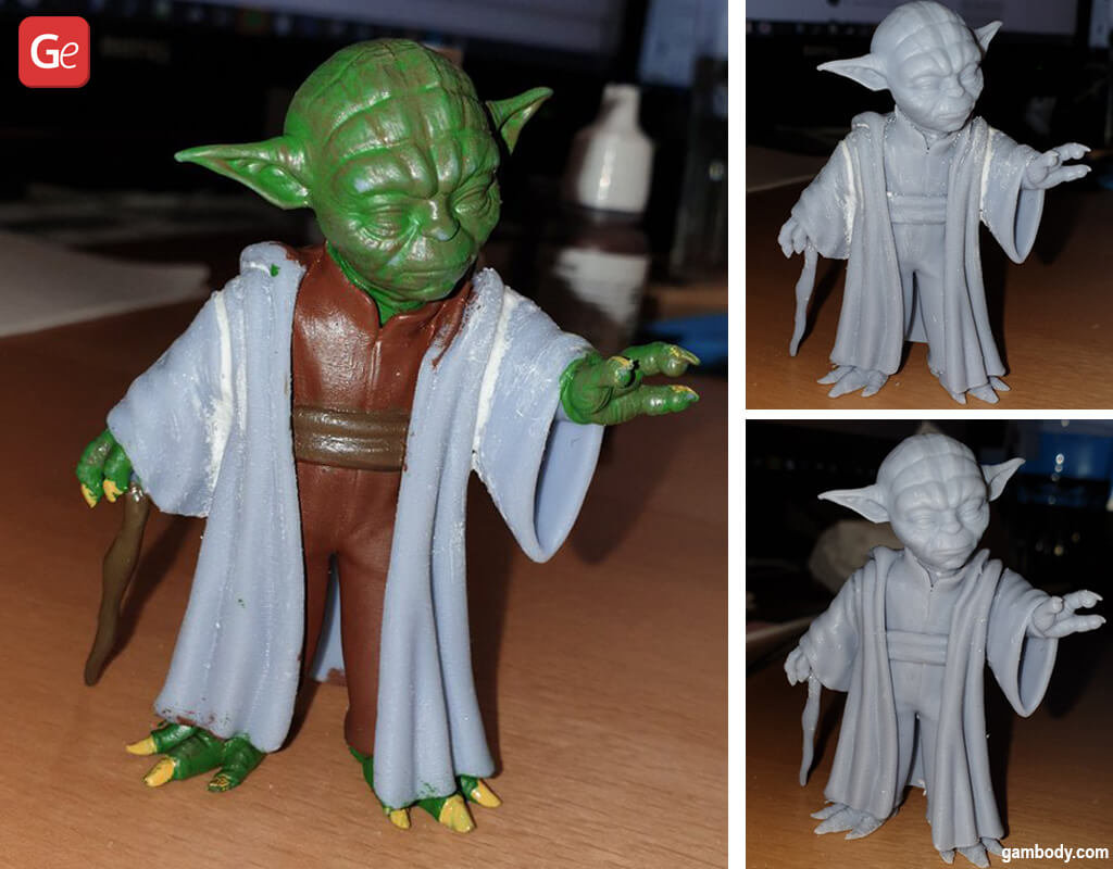 Master Yoda post 3D printing and painting process