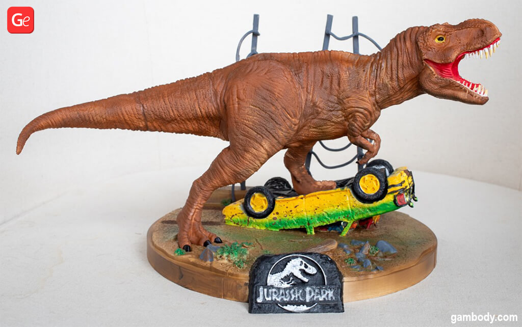 Tyrannosaurus 3D printing model Jurassic Park diorama