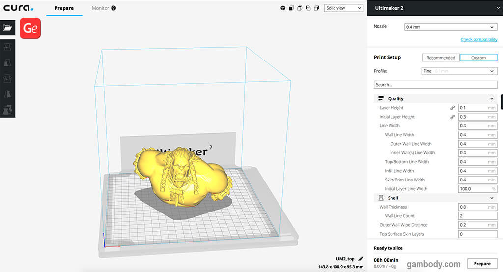 Using slicer software to prepare model for 3D printing guide for beginners