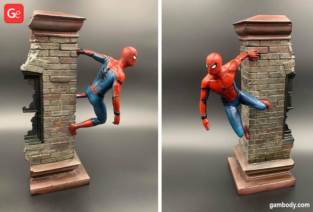 Spider-Man crawling the wall 3D printed figurine January 3D printing trends 2020