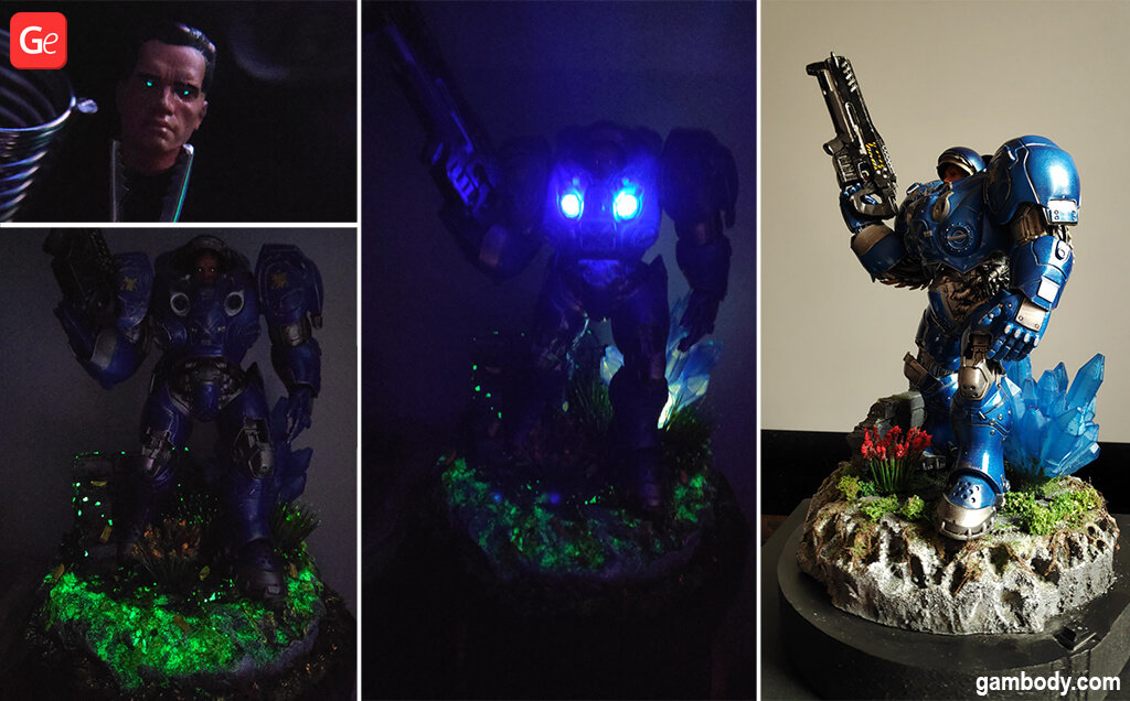 Terran Marine 3D printed figurine with LED lights January trends