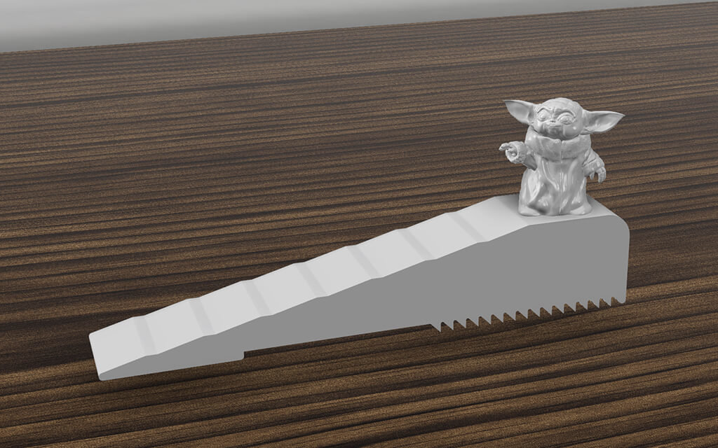 3D printed Baby Yoda door stopper