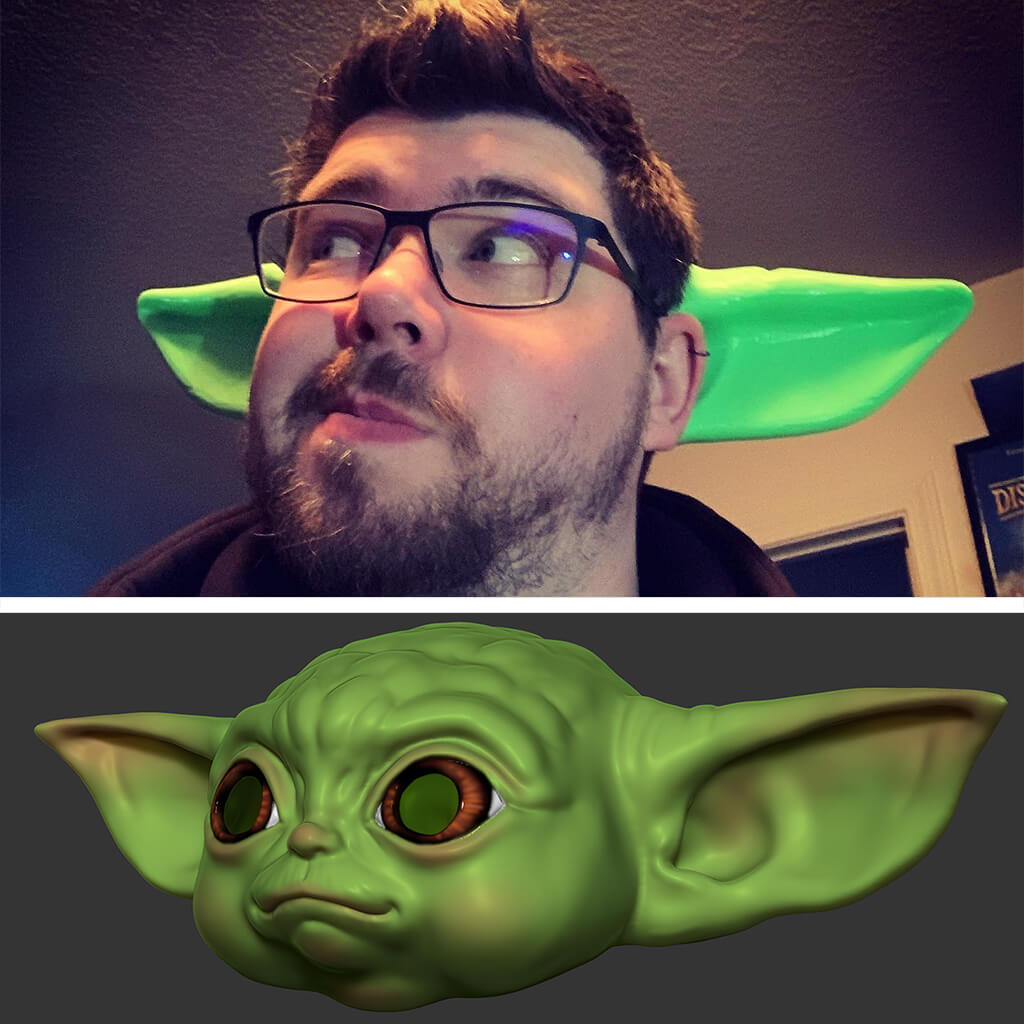 3D printed Baby Yoda mask