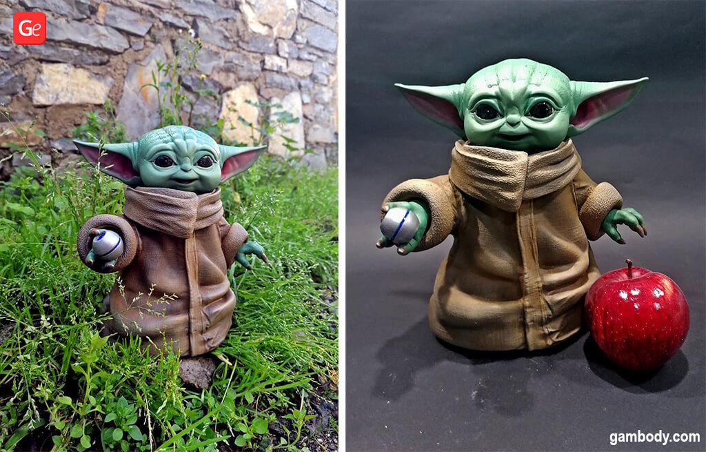 3D printed Baby Yoda Mandalorian figurine
