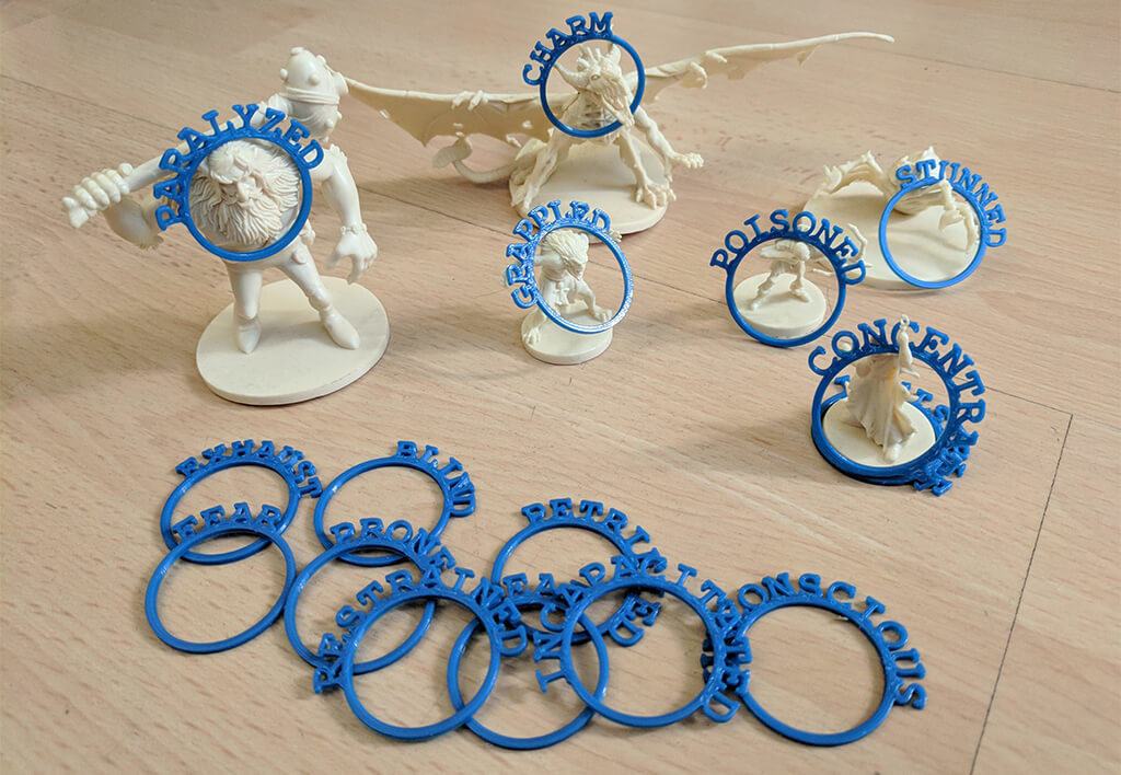 Dungeons and Dragons condition rings for 3D printing