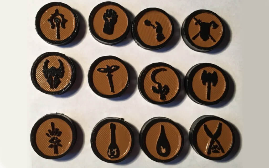 Dungeons and Dragons models 3D printing class tokens