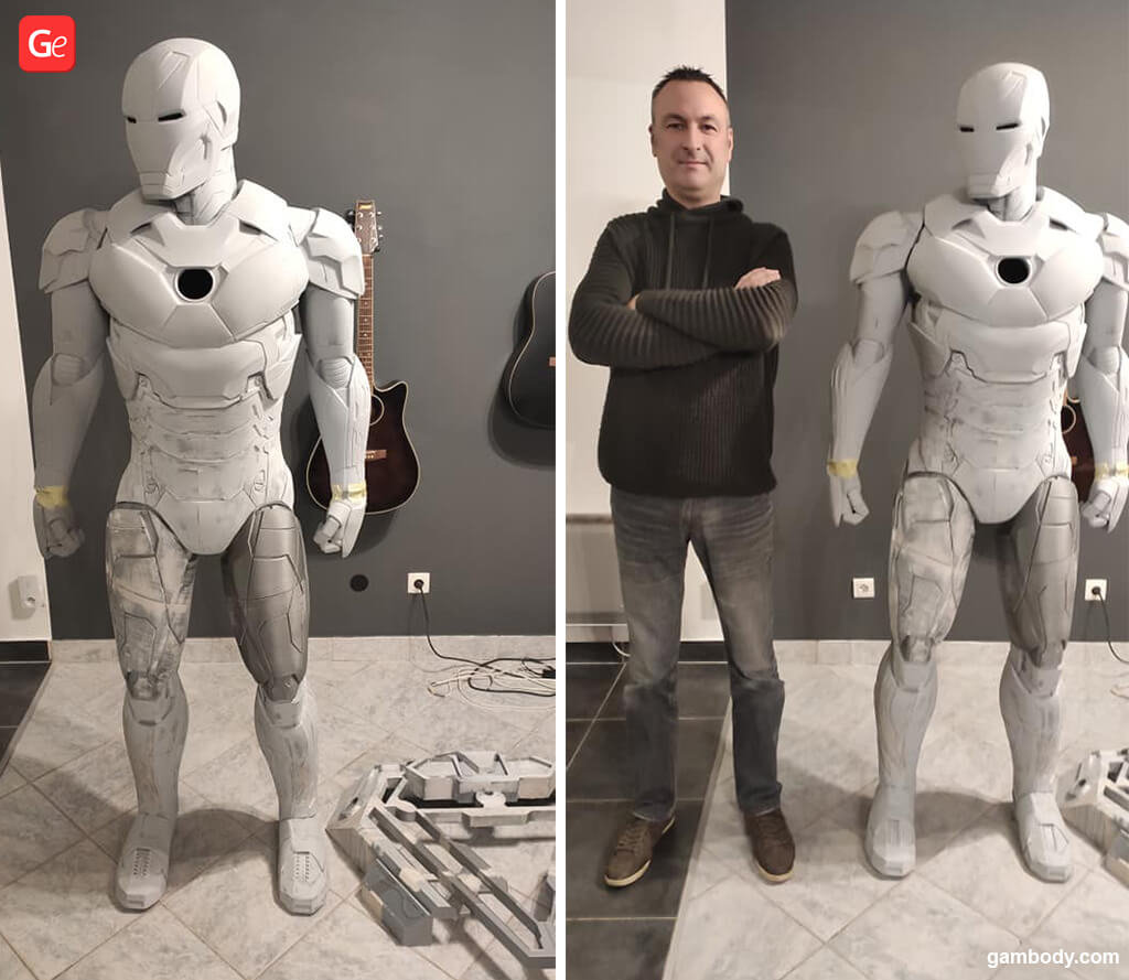 3D printed Iron Man figure 191 cm life-size