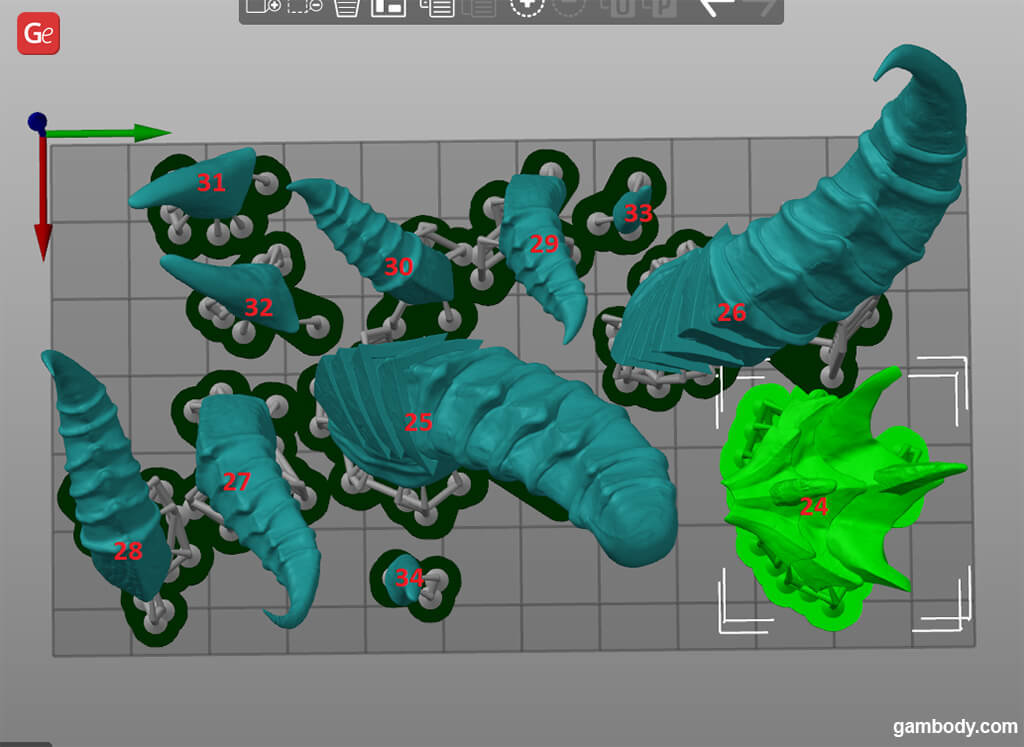 Numbering parts for 3D printing Deathwing from World of Warcraft