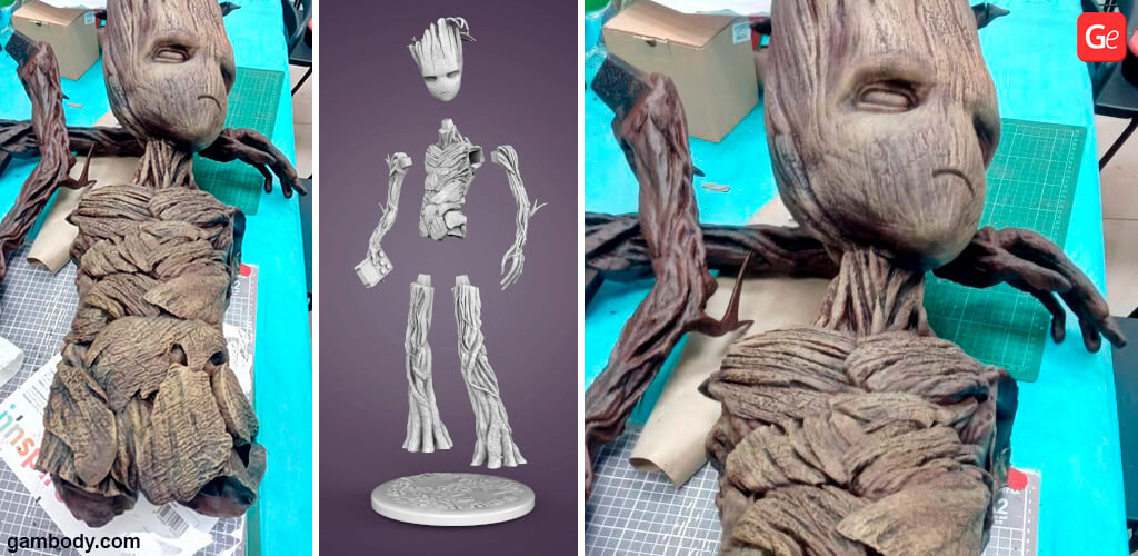 Teenager Groot figurine for 3D printing