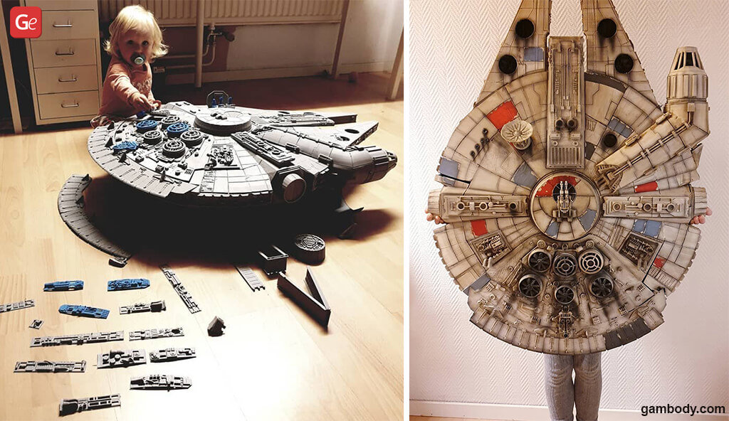 Millennium Falcon 3D printed model from Star Wars