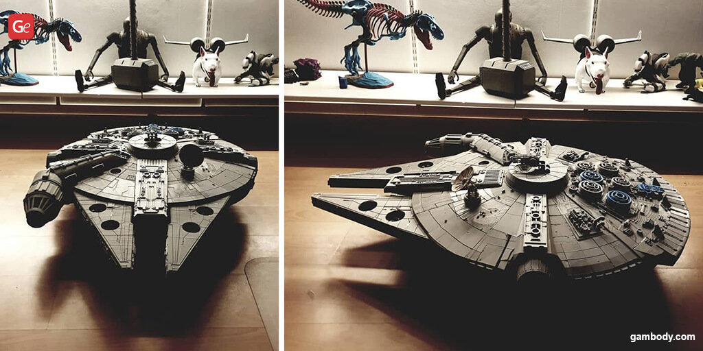 3D printed Star Wars Millennium Falcon models