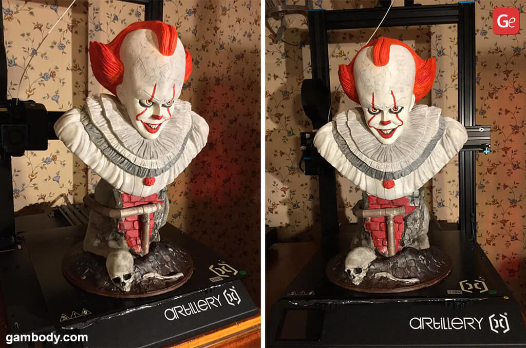 3D printed monsters Pennywise bust